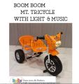 Orange Tricycle with Lights & Music In Double Seat. 