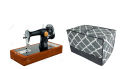 Sewing Machine Cover Made By Dual Layer Cotton Polyster Filling Quilted Fabric Washable Stuff. 