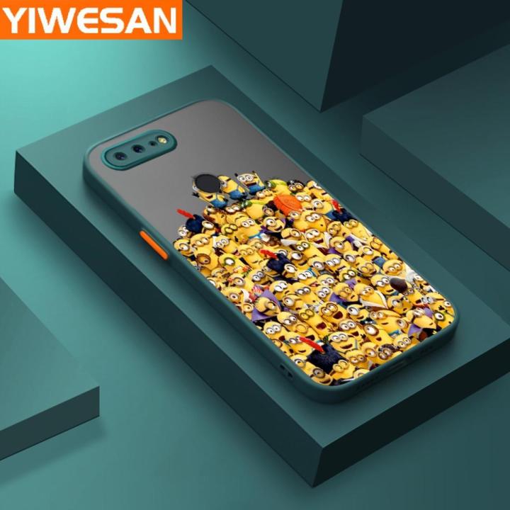 YIWESAN For Oneplus 5T Case Cartoon Cute Yellow Thin Frosted Transparent Cover Lens Camera Protect Edge Full Cover Casing Hard Cases