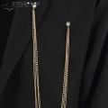 Men Suit Pin Long Chain Polished Coat Collar Pin. 