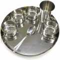 H.H COLLECTION'S New Indian thaali set 1 thaali 4 pyali 1 glass 1 spoon set heavy quality thali set. 
