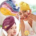 Microfiber Thick Coral Fleece Absorbent Quick-drying Cap Confinement Cap Women's Bag Turban Shower Cap Household Dry Hair Towel 1Pcs. 
