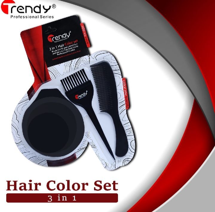 Trendy 3 in 1 rofessional Salon Hair Coloring Dyeing Kit, Hair Bleach Kit Hair Coloring Tool With Hair Dye Brush, Hair Color Bowl, Hair Comb And Hair Brush