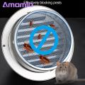 Stainless Steel Vent Cover Air Vent Cover Stainless Steel Exhaust Pipe Grille Flat Ducting Wall Inlet with Built-in Fly Screen Mesh Ventilation Rainproof Vent Cover. 