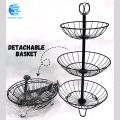 New Export Quality Iron 2 & 3 Tier Detachable Fruit Basket Stand, Dining Table & Kitchen Counter Organizer, Vegetable Basket, Onion stand for kitchen, Heavy Duty Kitchen Storage Basket Stand, Sabzi stand for kitchen, Tokri. 