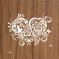 Floral Heart stencil wall painting scrapbook coloring embossing album decorative  stencil id 368. 