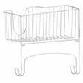 Luxury Wall Mount Ironing Board Holder with Large Storage Basket - Holds Iron, Board, Spray Bottles, Starch, Fabric Refresher for Laundry Rooms - White. 