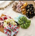 Scrunchies for Girls - High Quality Silk Hair Ties Pack of 5, Multicolor Printed. 