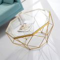 Modern Octagonal Tempered Glass Coffee Table - Wooden Center Table, Cocktail Table with Unique Octagon Shape. 