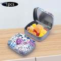Small Tin Box with Lid Small Items Container Household Metal Hinged Tin Box. 