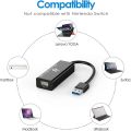 Ránkie USB Network Adapter, USB 3.0 to RJ45 Gigabit Ethernet Internet Adapter, Black. 