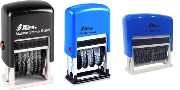 Shiny Self-Inking Numbering Stamp Printy 3mm Digit 6 - 9 - 13 Bands ...