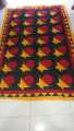 Traditional Sindhi Rilli - Bedsheet - Red and Yellow Circle Design- (6ft x 4ft). 