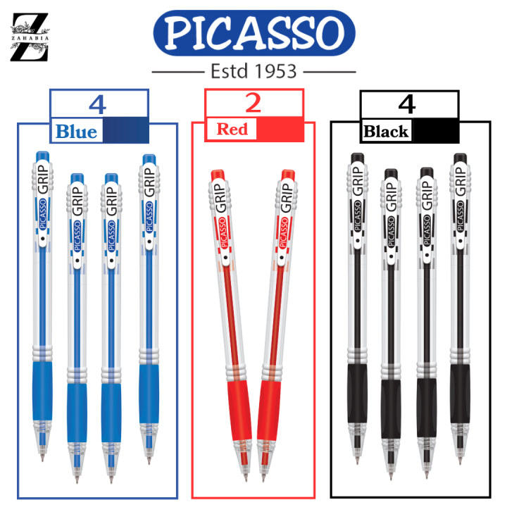 Picasso%20Grip%20Ball%20Pen%20Blue%20Red%20Black%20-Office%20Stationery%20-%20School%20Stationery%20-%20%20for%20Smooth%20and%20Comfortable%20Writing%20Experience%20Pack%20of%2010%20Pens%20-%20Image%205