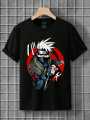 Kakashi Hatake Naruto Anime Printed T Shirt Cotton O Neck Half Sleeves O Neck T Shirt For Men & Boys. 