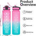 Gradient 1 Liter Sports Water Bottles Motivational Water Bottle with Time Marker Leakproof BPA Free Drinking Water Bottle Fitnes. 
