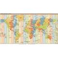 World Time Zone Map Big Panaflex Poster Educational Chart School Office Decoration. 