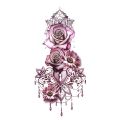 Purple Rose Tattoo Stickers Temporary Waterproof Flower Tattoo Water Transfer For Women Waist Chest Body Art Accessories. 