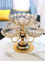 Crystal plates  fruit bowl multilayer snacks platters and trays Modern Rotate 360 degrees Snack candy tray dry fruit plate. 