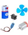 DC motor fan Set Electronic Science project Kit with Battery. 