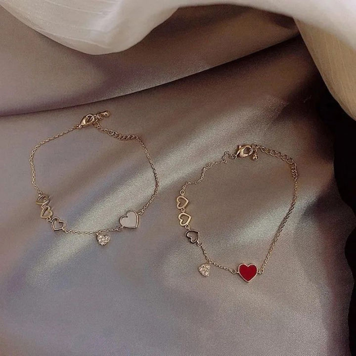 New Design Fashion Jewelry Cute Heart Pendant Bracelet Accessories Adjustable Ubest