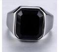 Buy Mens Square Black Stone Ring, Mens Silver Black Geometric Ring Mens Fashion, Rectangular Party Ring For Mens.. 