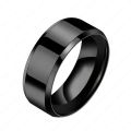 PURE BLACK TITANIUM RING FOR MEN AND WWOMEN NEVER SHADED. 
