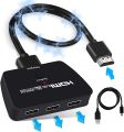 HDMI Switcher 3 in 1 out, Support HDCP2.2, HDR,1080P 3D, HDMI 2.0 switcher for Fire Stick, PS5,Sky Box,X BOX,Games Consoles,DVD,PC,Roku Etc. 