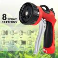 MATCC 8 Patterns Hose Nozzle Heavy Duty Spray Nozzle High Pressure Lab. 