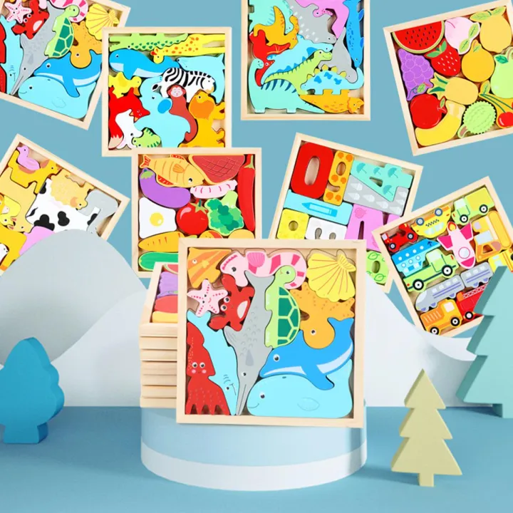 3D Puzzle Preschool Early Learning Educational Toys for Children Baby ...