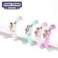 Green forest Energy Bead Bracelet High Elasticity Ice Crack Korean Style Bracelet. 