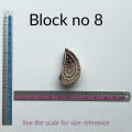 Block no 8. Wooden Blocks for block printing on fabric. These are hand carved block printing Wooden Stamps for textile art block print colours and paints.. 
