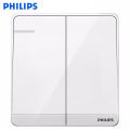 Philips 86 National Standard Wall Switch and Socket Precision Steel Frame Concealed 5-hole White One Open Dual Control Panel. 