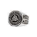 Celtic Viking Jewelry Stainless Steel North Viking Letters Triangle Symbol Vintage Ring For Men. 
