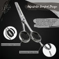 OCBA Professional Hairdressing Thinning Teeth Scissor for Texturizing & Styling Stainless Steel with Removable Finger Ring for Barbers Hair Cutting, Salon, Children, Men & Women. 