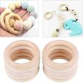 ZOROOM 25 Pcs Natural Wood Rings 70mm Unfinished Macrame Wooden Ring Wood Circles for DIY Craft Ring Pendant Jewelry Making. 