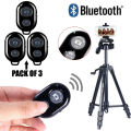 Pack Of 3 Easy Pair Mini Selfie Bluetooth Remote Shutter For All Smart Phones. 