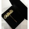 Customize Name Coat Pin, Lapel Pin, Name Brooch. 