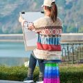 Portable Retractable Folding Stool Chair  | Latest Smart Outdoor Foldable, Collapsible Lightweight Seat Chair Stool for Camping Traveling, Picnic, Car, Easy to Carry Anywhere. 