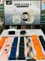 H500 Ultra 3 watch 10 in 1 set 7 Straps with Ultra 3 Watch Big 2.3 Display free Airpods & Silicon Pouch Sleek Design Superior Performance Limited Edition!. 