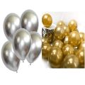 35pcs 10 inch Original Shiny 15pcs Silver 20pcs Golden Chrome Balloons Genuine Solid shiny Metallic Chrome balloon Silver Theme Balloon Party helium Balloons High Quality Latex Balloon  Birthday Party Decoration, Wedding. 