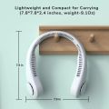 【Miga Plaza】Portable Lazy Bladeless Hanging Neck Fan Rechargeable Wearable Head Fan Hands  USB Mini Fan Traveling Outdoor Sports Fans. 