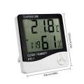 LCD Display Temperature and Humidity Meter with Travel Alarm Clock Hygrometer. 