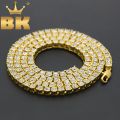 Men's Hip Hop Bling Bling Iced Out Tennis Chains 1 Row Necklaces Luxury Brand Silver/Gold Color Men Chain Fashion Jewelry. 