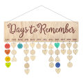 to Remember Wall Hanging Board Family Celebrations Board for Birthday Gift Wooden Calendar Birthday Reminder Days. 