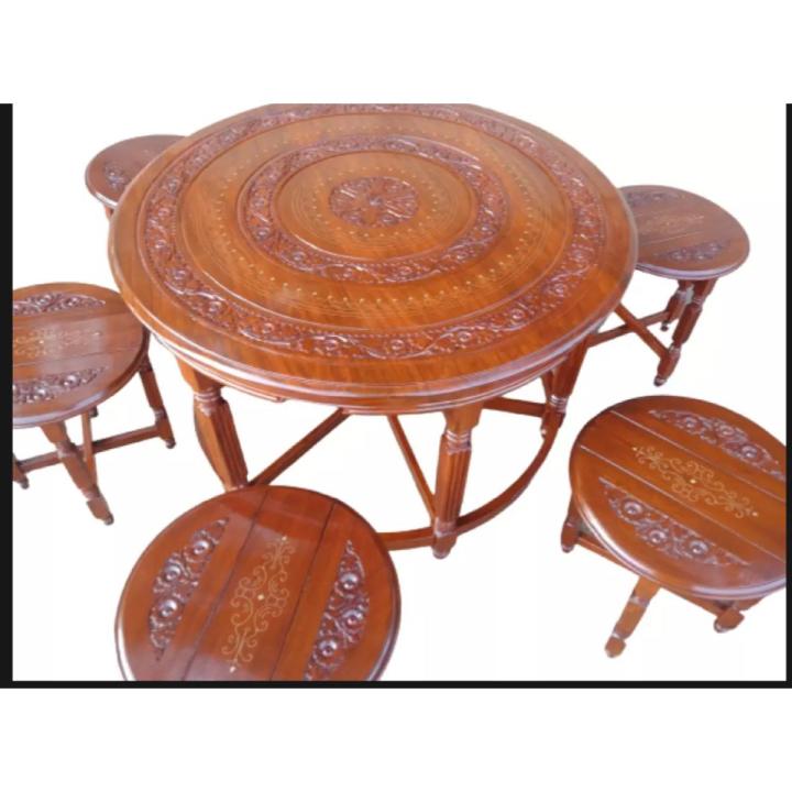 Coffee Table Round Living Room Japanese Style Modern Contemporary Solid Wooden Table Stools Tea Table Rosewood