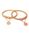 Gold plated pair of pound kara with gift box. 