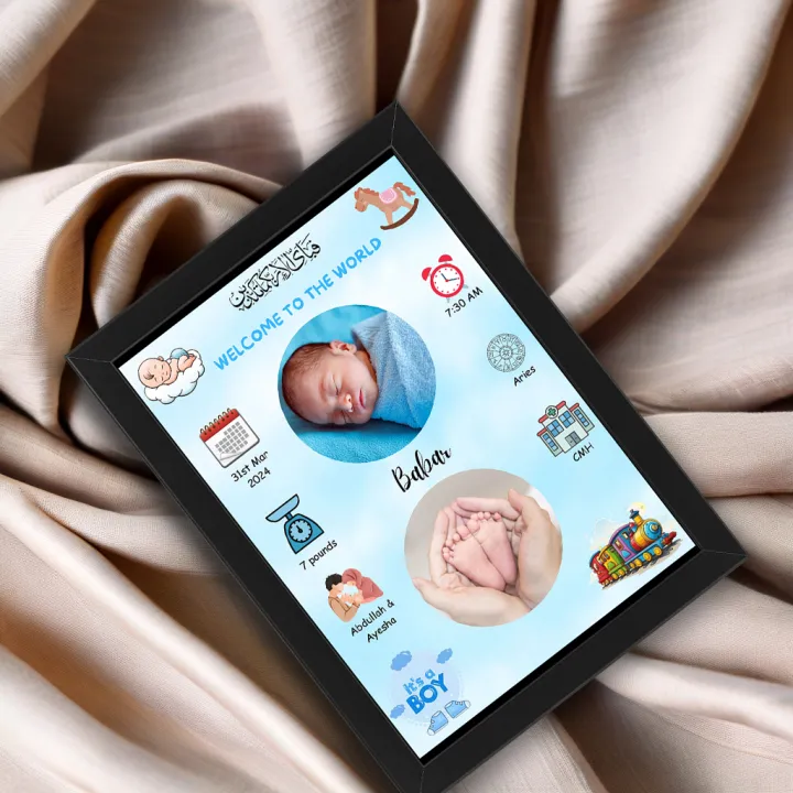 Customized%20"It's%20a%20Boy"%20Photo%20Frame%20for%20Newborn%20Baby%20Birthday%20Gift%20-%20Image%203