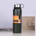 1500ML Stainless Steel Water Bottle Insulated Thermos Vacuum Flask Large Capacity Outdoor Water Bottle with Leather Cover/Pouch. 