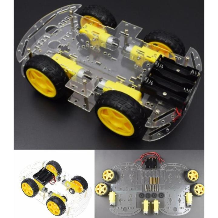 4-Wheel Robot Smart Car Chassis Kits Car Model With Speed Encoder For Arduino